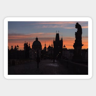 Morning on Charles Bridge Sticker